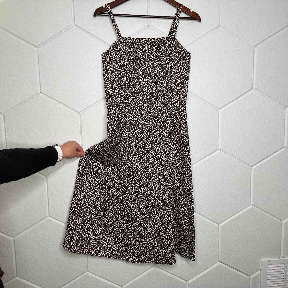 Black & White Print Midi Spaghetti Strap Dress — Size 8